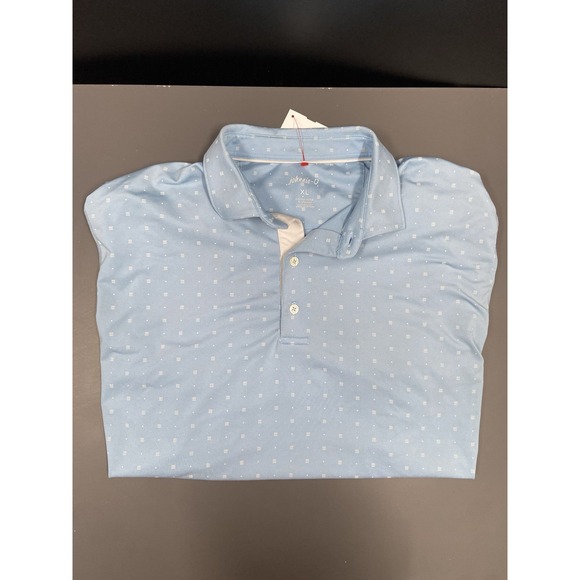 johnnie-O Other - JOHNNIE-O Performance Golf Polo Button Shirt Gulf Blue & White Mens Size XL